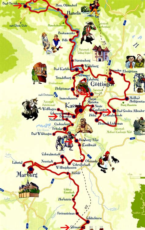 mappa strada delle fiabe germania