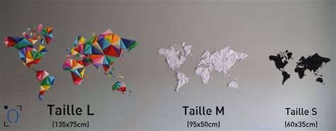 Mappemonde 3D Multicolore 135 x 75 cm Achat Planisphère Original
