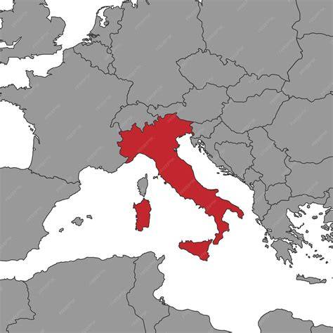 Carte De L'Italie Sur Une Carte Du Monde Avec L'indicateur De Drapeau