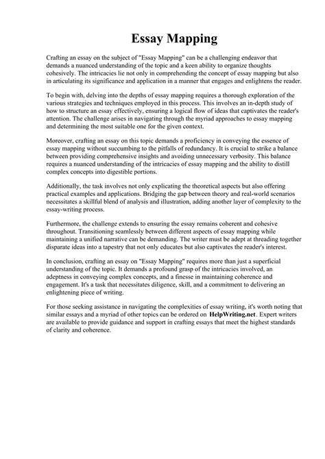 Mapping The Issue Essay Example