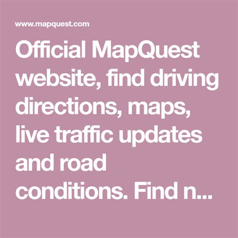 mapquest driving official website