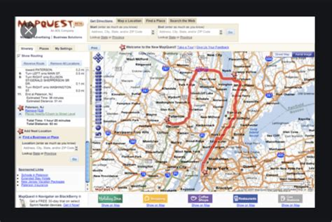 mapquest official site mileage