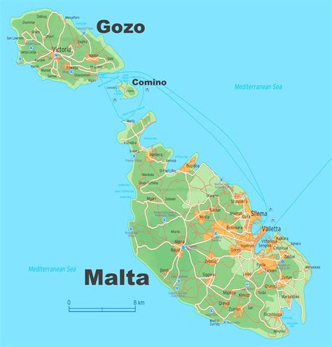 maps of malta and gozo