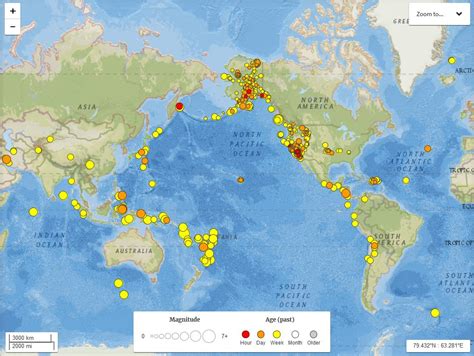 maps of recent world earthquakes
