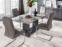 5pc Contemporary Style Dining Room Marble Top Set Table & Chairs