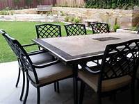 Marble Top 5 Pc Round Outdoor Dining Table & 4 Chairs