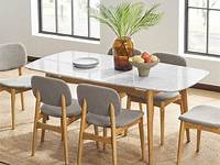 Venus 54" Round MidCentury Modern White Marble Dining Table with