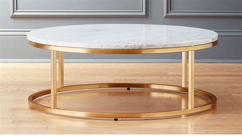 Coaster 700846 White Marble/Brass Coffee Table Curley's Furniture