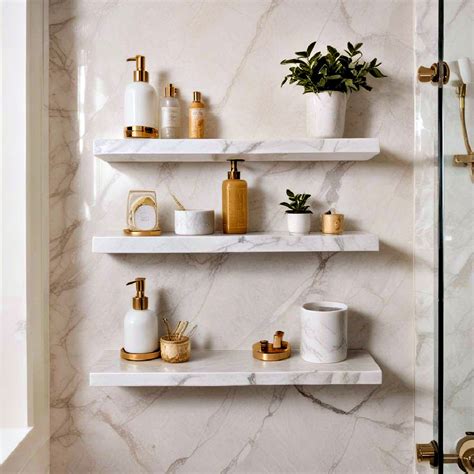 Marble Bathroom Floating Shelf