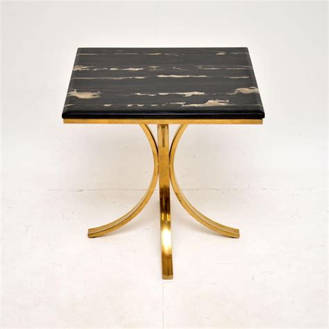 Marble Side Table With Brass Legs