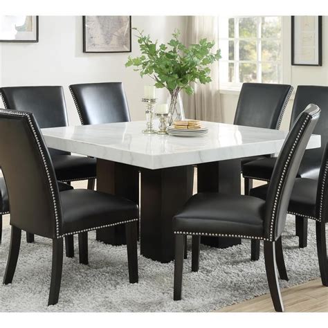 Marble Square Dining Table For 8