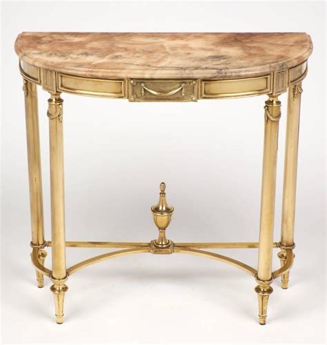 Marble Top Brass Console Table