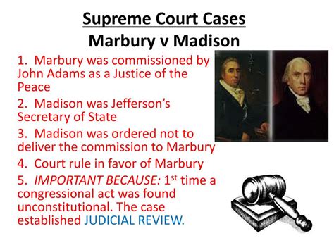 marbury v madison decision of the court
