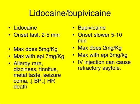 marcaine vs lidocaine duration