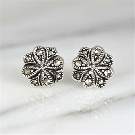 marcasite stud earrings