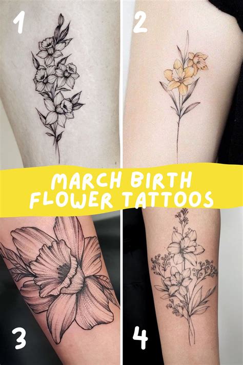 Famous March Birth Flower Tattoo Designs 2023