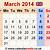 march calendar 2014