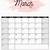 march template calendar