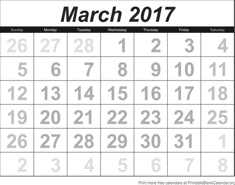 March 2017 Printable