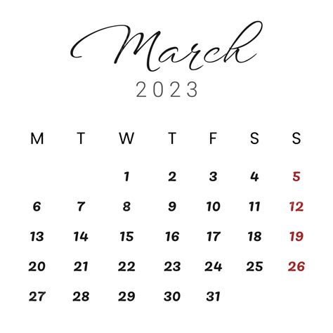 march 2023 calendar png