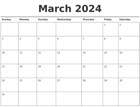 march 2024 calendar month printable