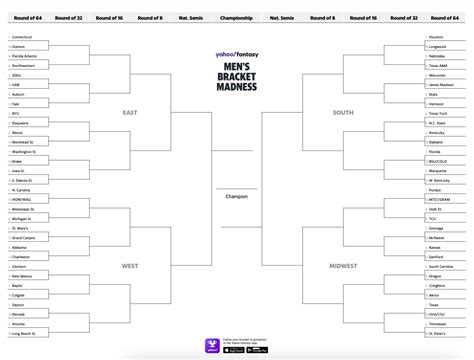 march madness 2024 bracket printable
