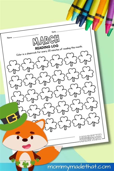 March Reading Log Printable