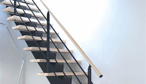 Escalier quart tournant structure acier marche bois