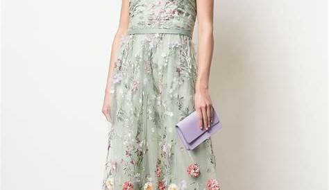 Marchesa Notte Strapless Floral Applique Gown