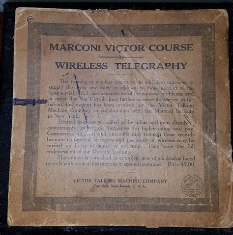 marconi victor course in wireless telegraphy