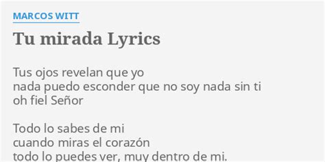 marcos witt tu mirada lyrics