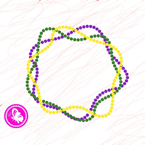Mardi Gras Beads Necklace Fleur De Lis Mardi Gras Svg Girl Etsy