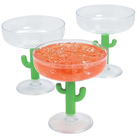 margarita glasses with cactus stem