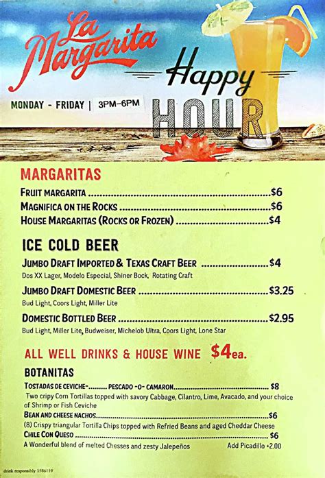 margaritas mexican restaurant happy hour