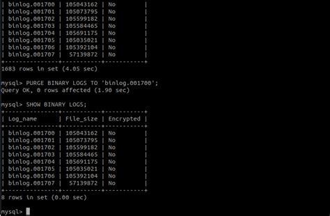 Mariadb Purge Binary Logs To