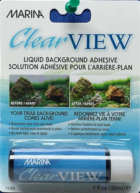 Say Goodbye to Loose and Unstable Decor with Marina ClearView Background Adhesive Solution - The Ultimate Adhesive for Aquarium Enthusiasts!