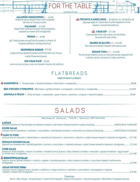 Marina Grill Menu: Exotic Seafood Delights