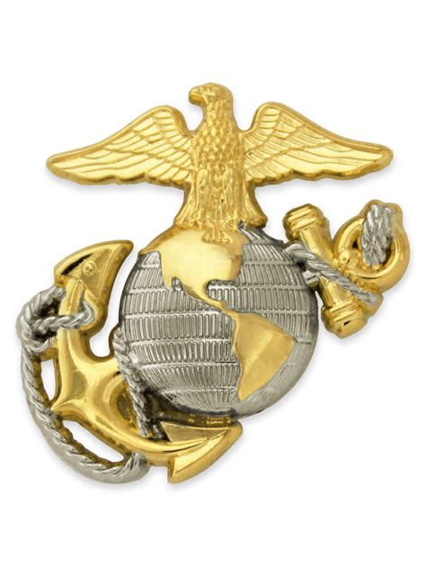 3/4 Inch 14k Gold Marine Corps Emblem Lapel Pin Gold EGA Pin