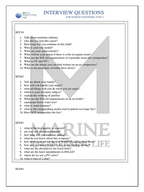 Marine Engine Cadet Interview Questions  Tips And Tricks