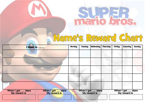 Mario Behavior Chart Printable