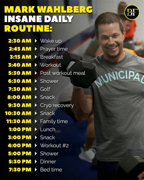 mark wahlberg routine daily
