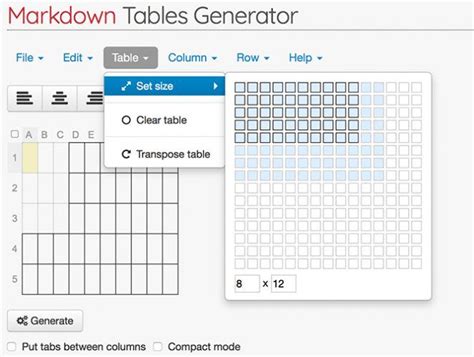 Markdown Table Generator Java