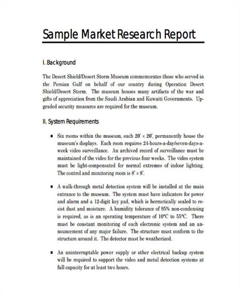 market research report sample
