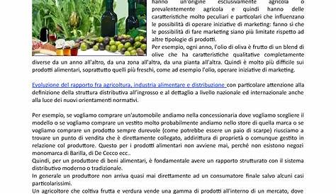 Marketing dei prodotti agroalimentari | Appunti di Marketing | Docsity