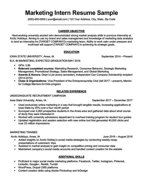 Marketing Intern Resume & Writing Guide +12 Resume