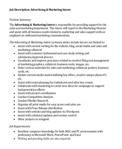 Marketing Intern Job Description muniomdesign