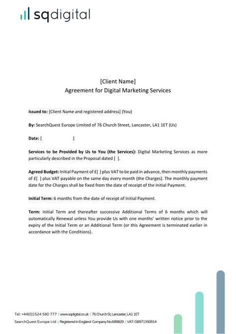 Marketing Agency Service Agreement Template