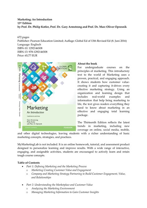 marketing an introduction 13th edition pdf