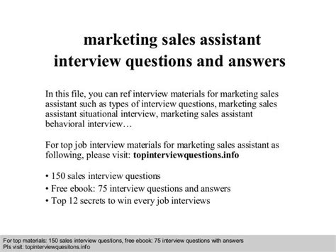 marketing assistant interview questions and answers pdf