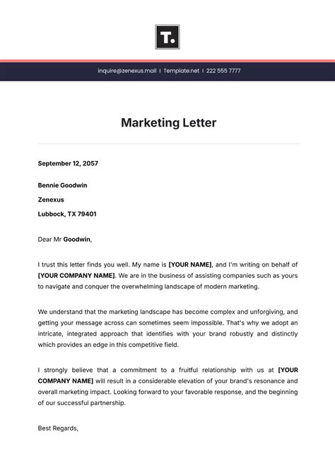 Marketing Business Letter Editable PDF [Pack of 5] Premium